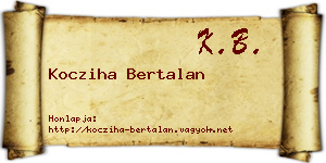 Kocziha Bertalan névjegykártya